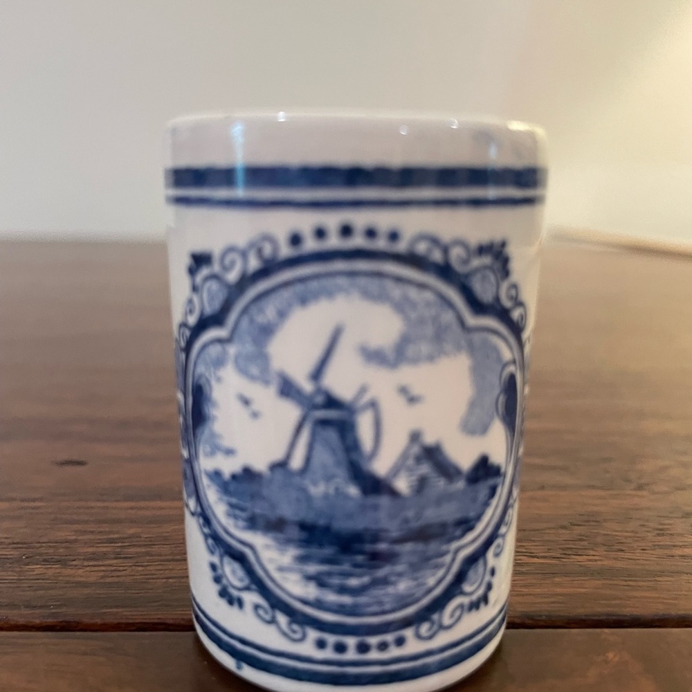 Hand painted Delft - used to serve Vandermint chocolate liqueur